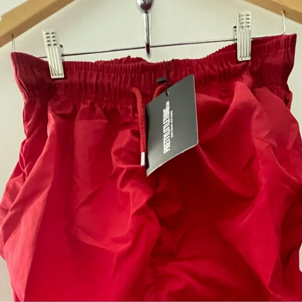 Red Shell Ruched Drawstring Joggers - Size 8 - Picture 4 of 12